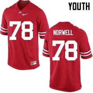 Youth Ohio State Buckeyes #78 Andrew Norwell Red Nike NCAA College Football Jersey Holiday HTZ6744QA